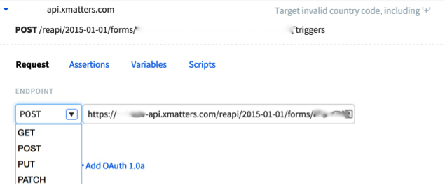 A tester simply inputs the request URL, along with the method they want to use (POST/GET/DELETE etc).