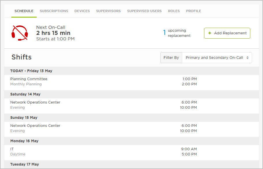 Schedule at a glance