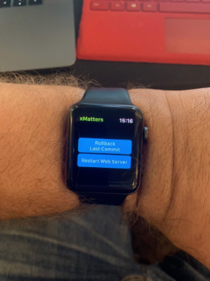 One-click rollbacks – even from your wrist - with the xMatters Mobile App!
