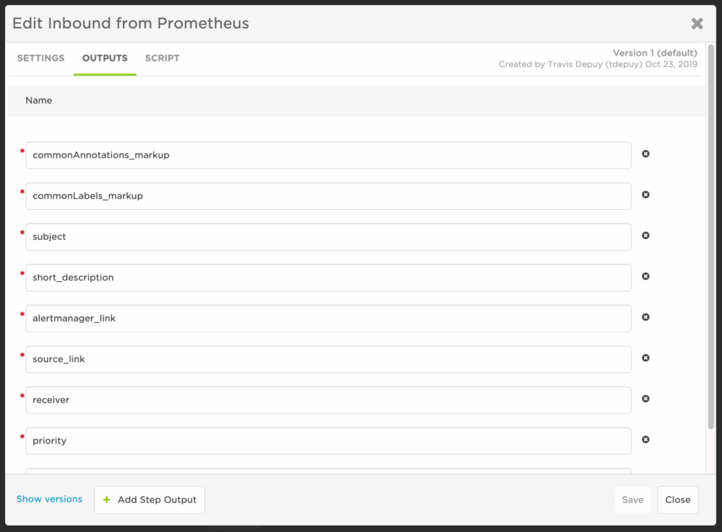 Since we've identified our outputs, let's throw those in the next tab