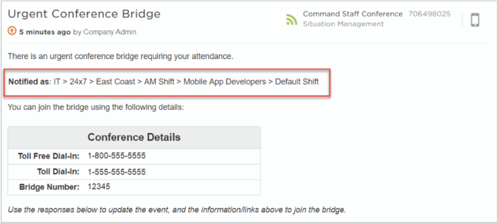 Using the new Alert Context feature, you can be notified as a member of a specific team for faster incident resolution.