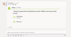 Find xMatters team members in Microsoft Teams