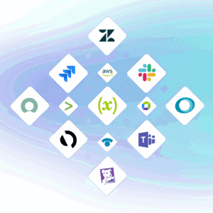 An illustration of some of the integrations available with xMatters.