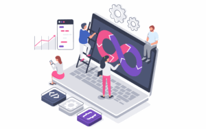 An illustration of a Continuous Integration and Delivery (CI/CD) Pipeline.