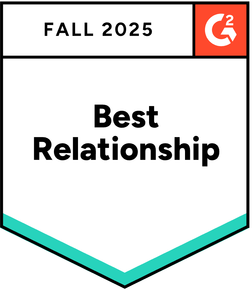 ServiceNow Best Relationship 2025 Fall G2 award